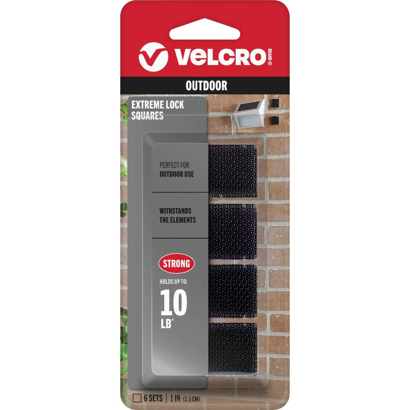 Velcro Brand Alfa-Lok 1 In. x 3 In. 15 Lb. Capacity Black Square Tape Strip (4 Sets) Image 1