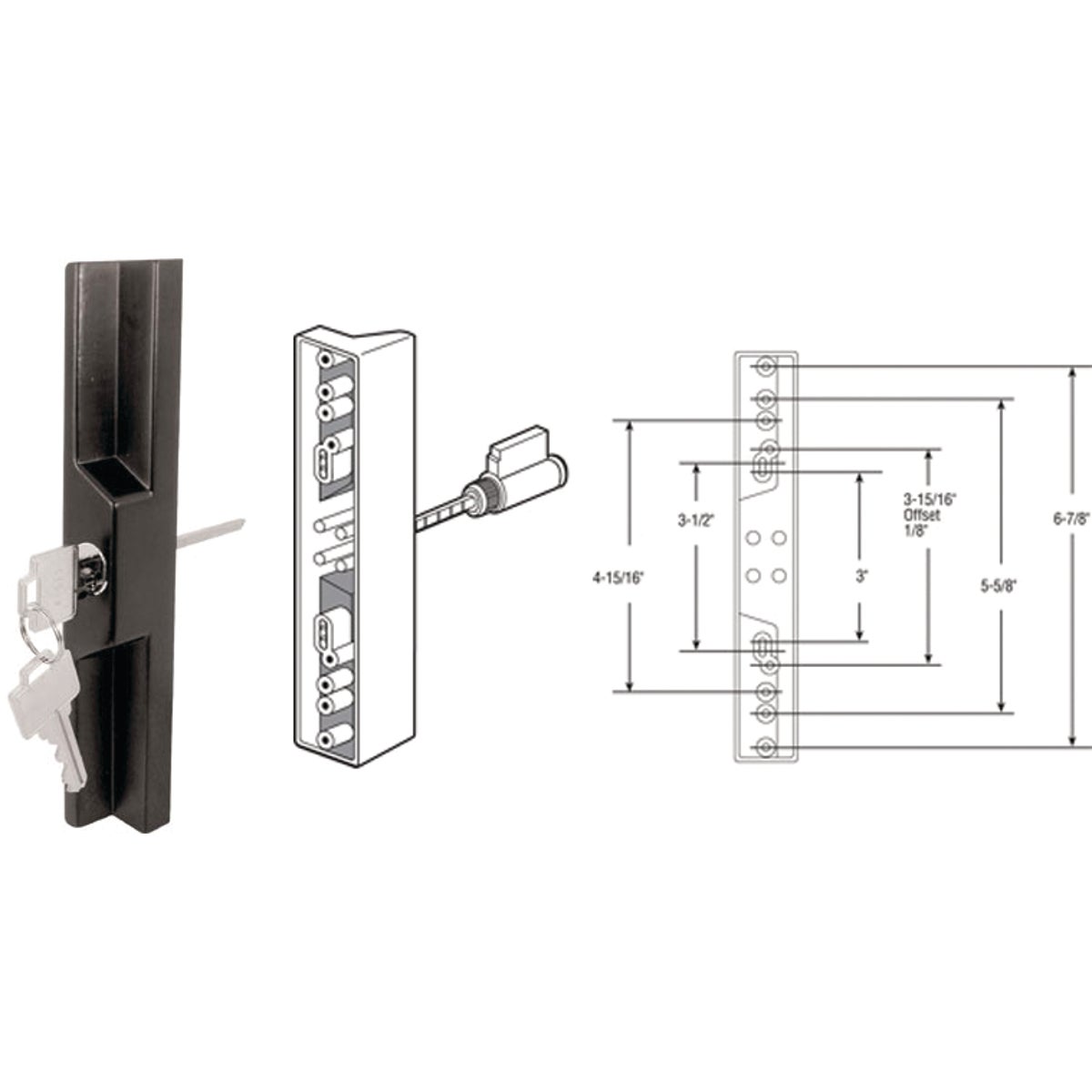 Prime-Line Sliding Patio Door Pull & Keyed Locking Unit Image 1