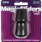 Magic Sliders 1-1/4 In. Black Rubber Leg Tip (2-Pack) Image 1