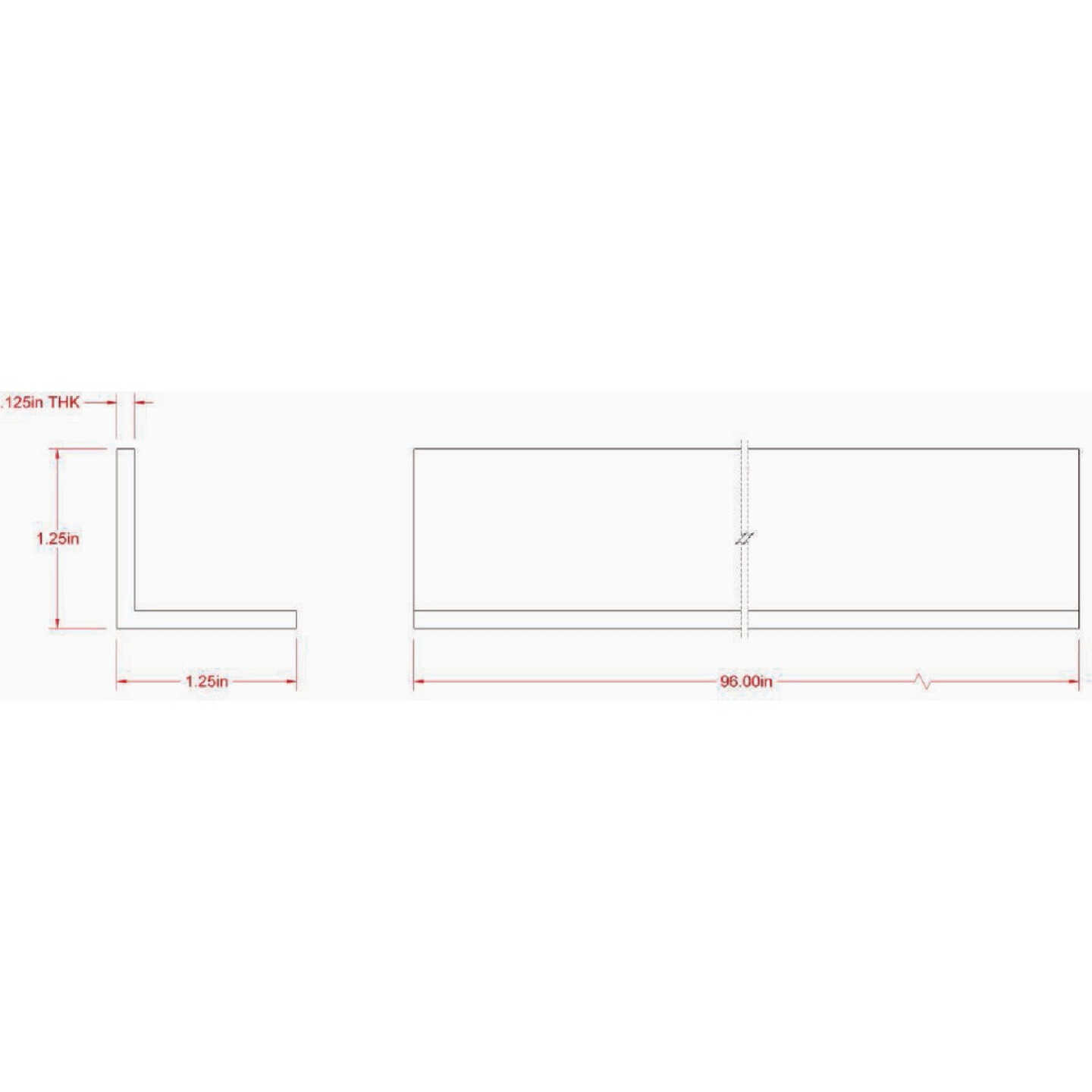 Hillman SteelWorks 1/8 In. x 1-1/4 In. x 8 Ft. Aluminum Angle Image 2