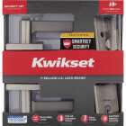 Kwikset Halifax Satin Nickel Deadbolt and Door Lever Combo With SmartKey Image 3
