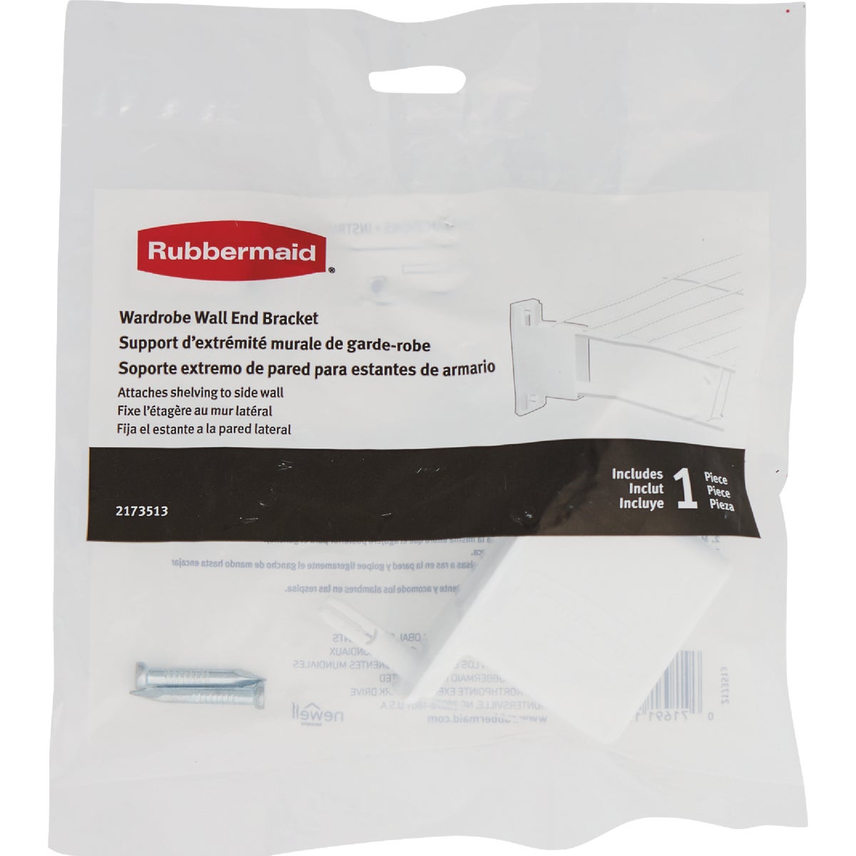 Rubbermaid Wardrobe Wall Bracket Image 2