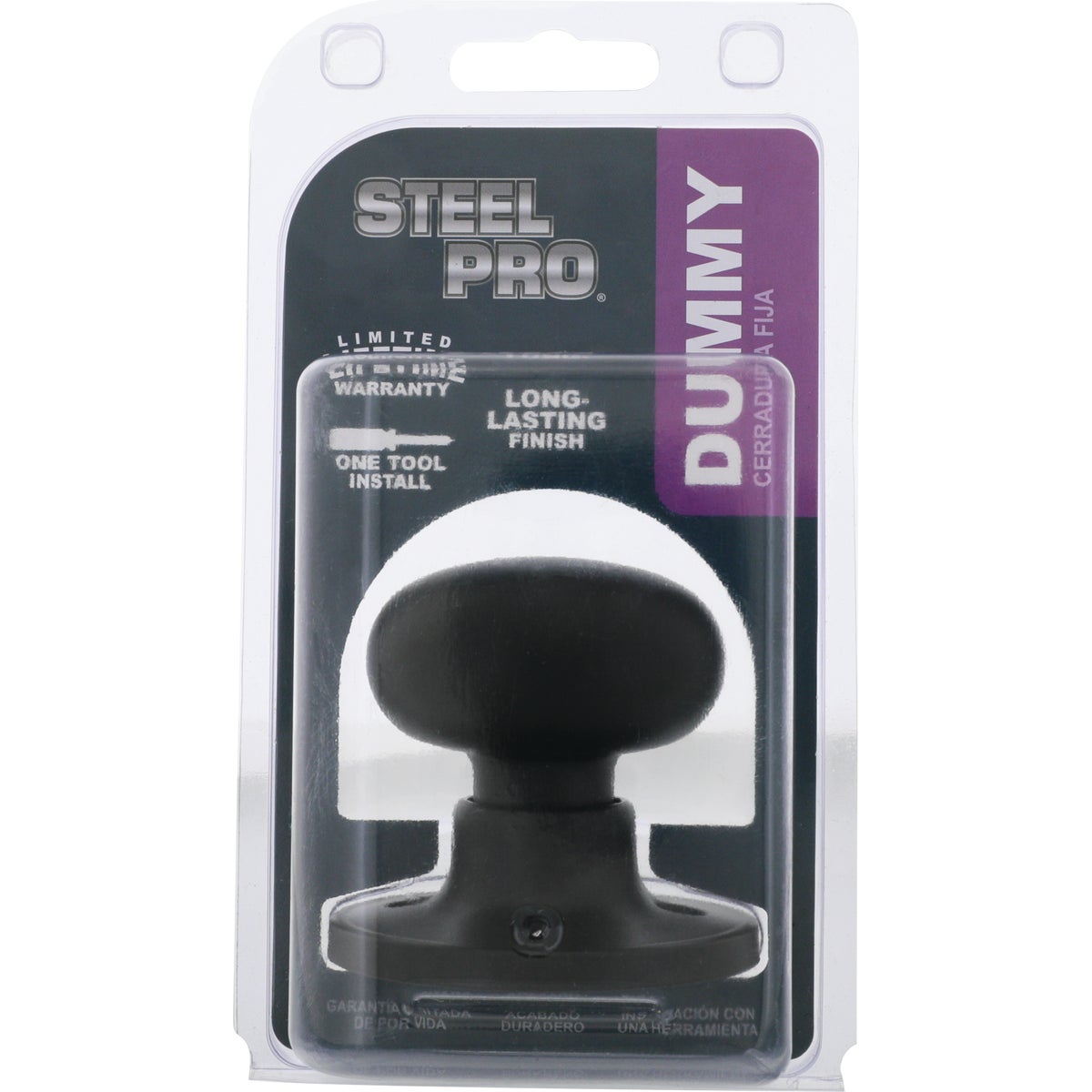 Steel Pro Matte Black CP Half Round Dummy Lock Image 2