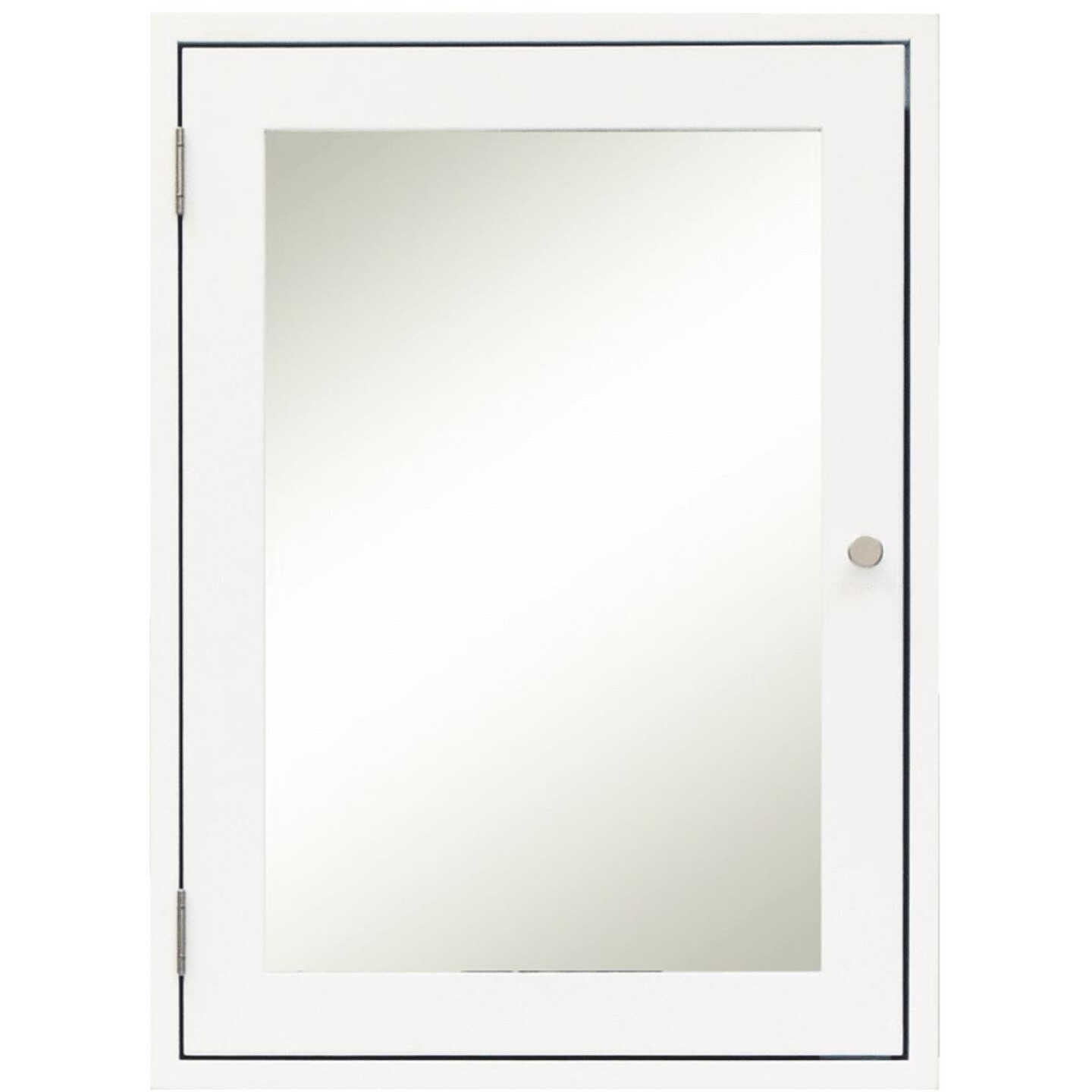 Sunny Wood Whiting Tavern White 19 In. W x 26 In. H x 5 In. D Single Mirror Surface Mount Medicine C Image 1