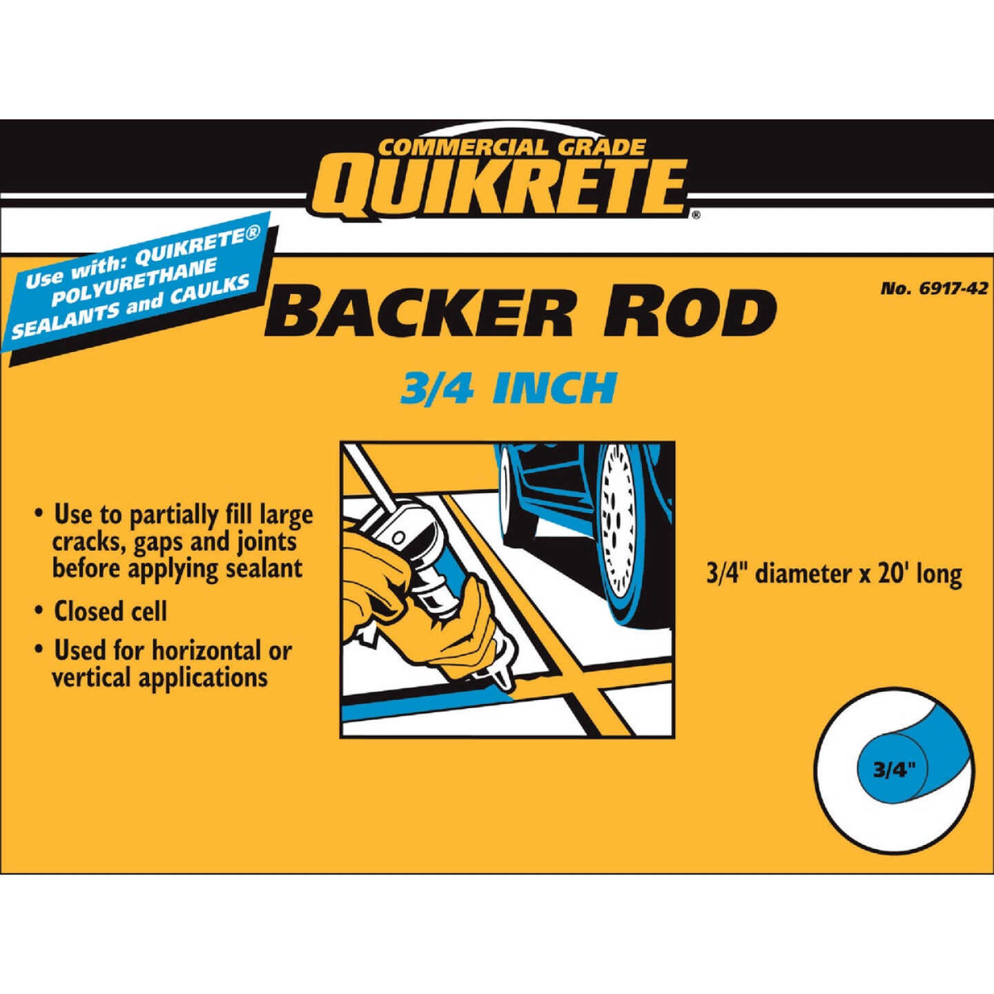 Quikrete 3/4 In. x 20 Ft. Gray Backer Rod Image 1