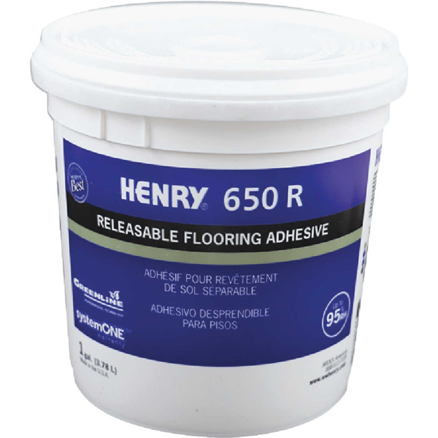 Henry Releasable Bond Pressure Sensitive Fiberglass Sheet Vinyl Floor Adhesive, 1 Gal. Image 1