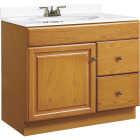 Design House Claremont Honey Oak 24 In. W x 31-1/2 In. H x 18 In. D Vanity Base, 1 Door/2 Drawer Image 1