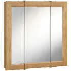 Design House Claremont Honey Oak 30 In. W x 30 In. H x 4-3/4 In. D Tri-View Surface Mount Medicine C Image 1