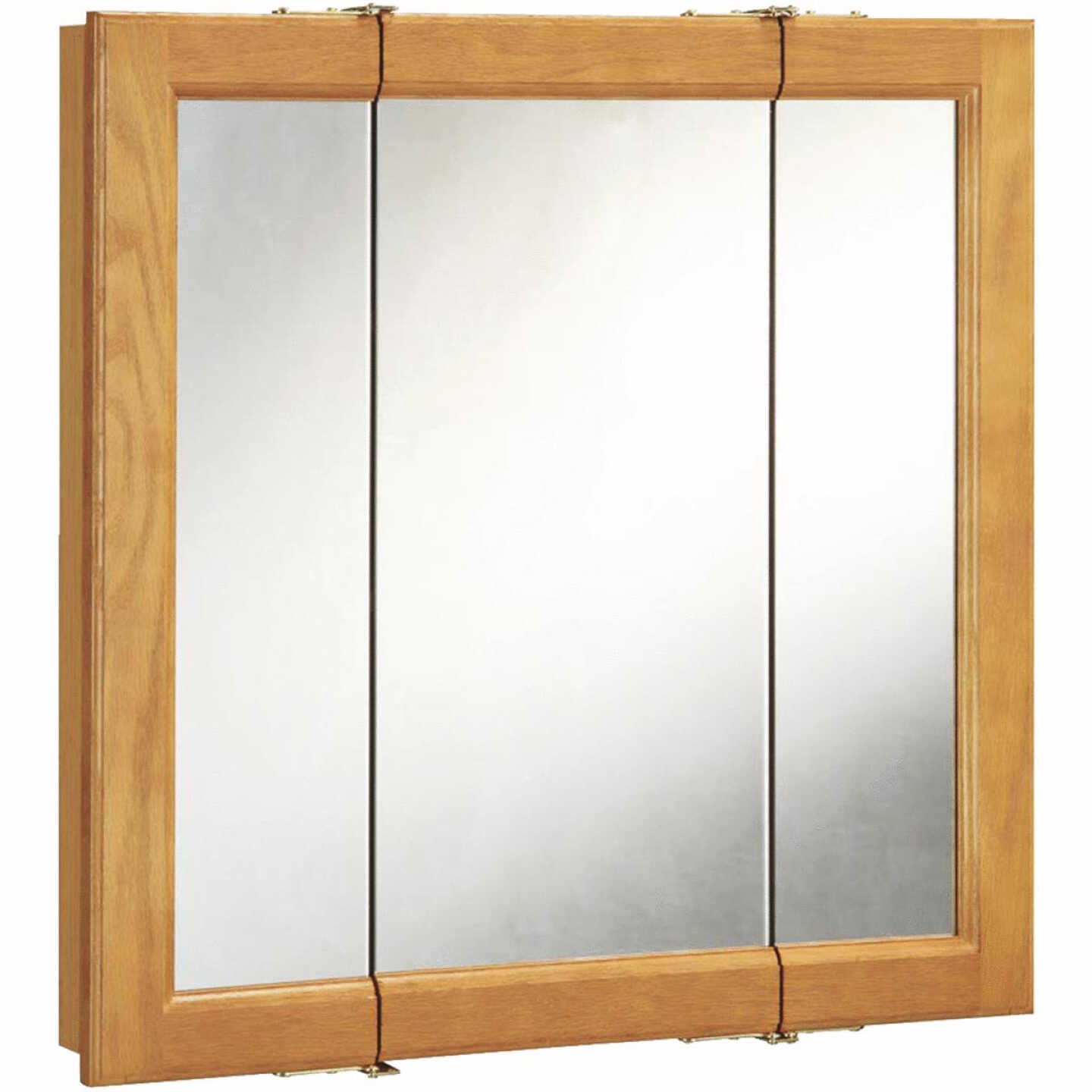 Design House Claremont Honey Oak 24 In. W x 24 In. H x 4-3/4 In. D Tri-View Surface Mount Medicine C Image 1