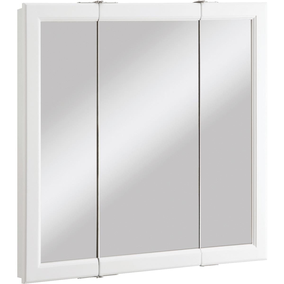 Design House Wyndham White 30 In. W x 30 In. H x 4-3/4 In. D Tri-View Surface Mount Medicine Cabinet