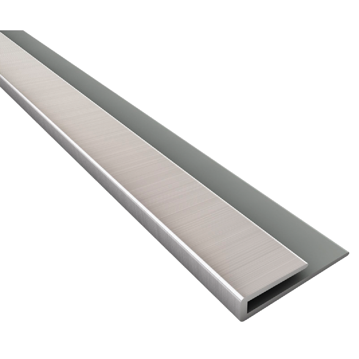 Fasade 18 In. Thermoplastic J-Edge Backsplash Trim, Brushed Nickel