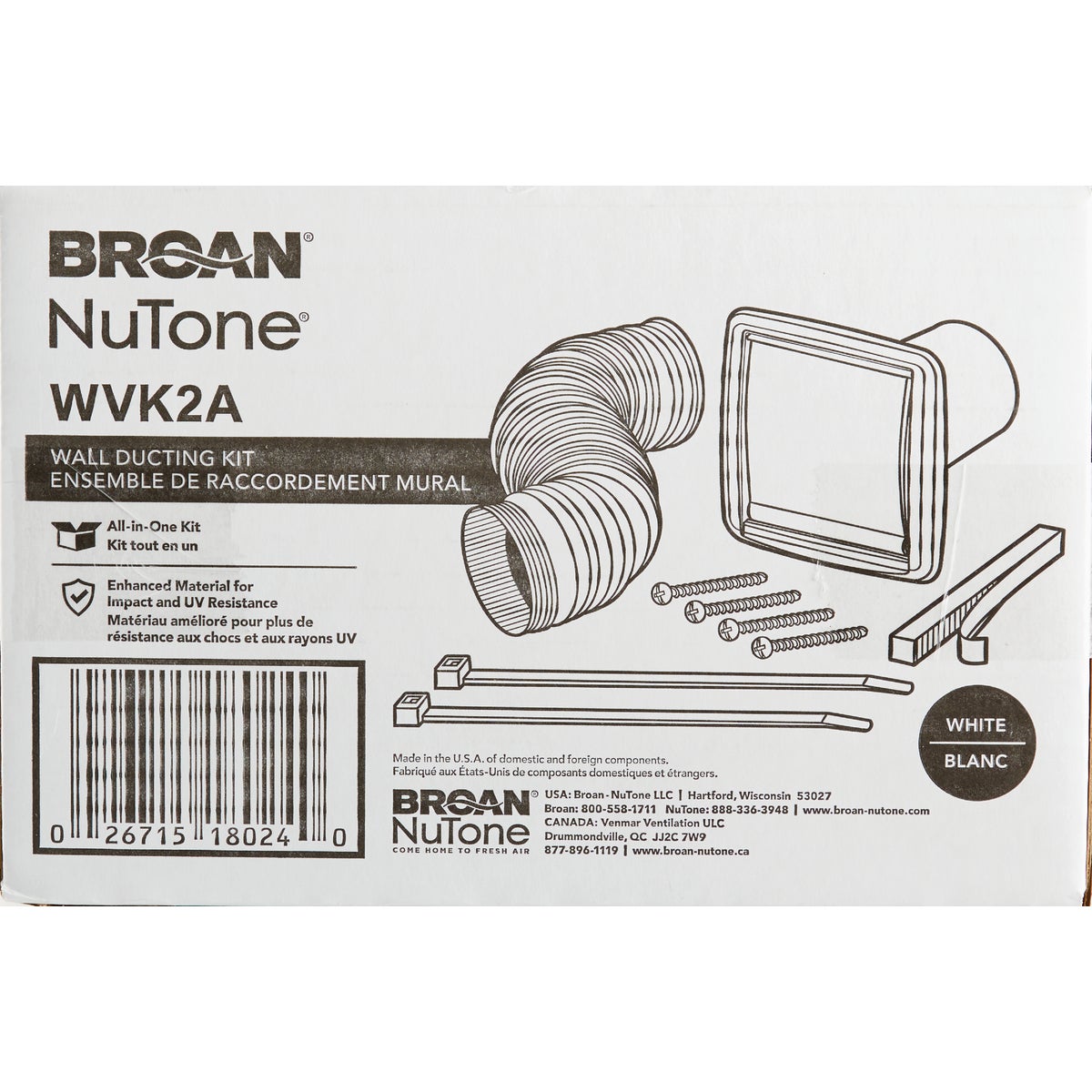 Broan-Nutone 3 In./4 In. Exhaust Fan Wall Vent Kit (8-Piece) Image 3
