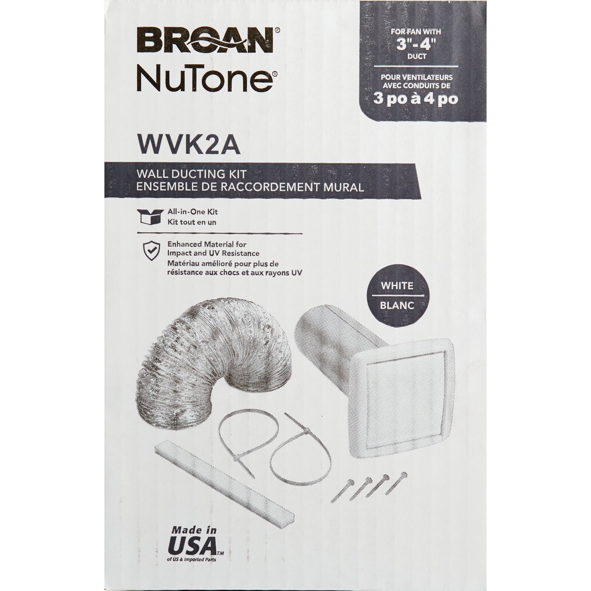 Broan-Nutone 3 In./4 In. Exhaust Fan Wall Vent Kit (8-Piece) Image 4