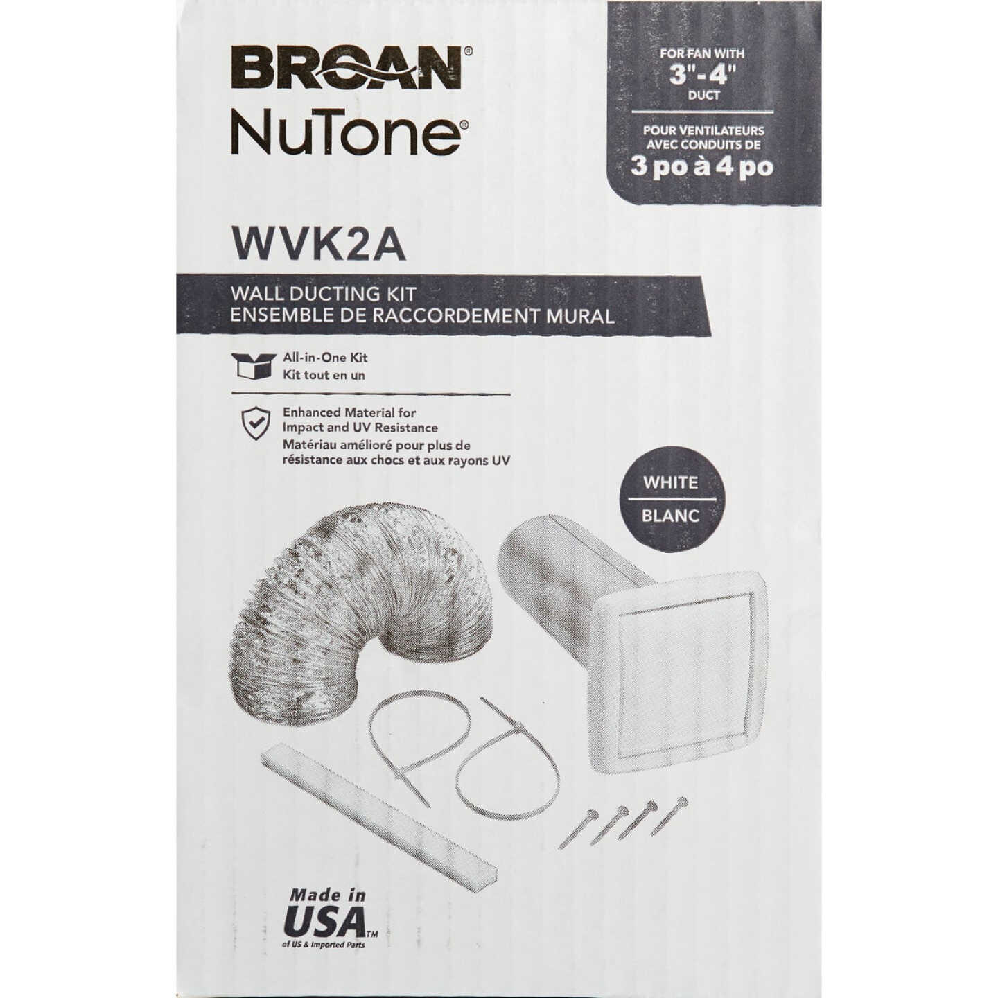 Broan-Nutone 3 In./4 In. Exhaust Fan Wall Vent Kit (8-Piece) Image 4