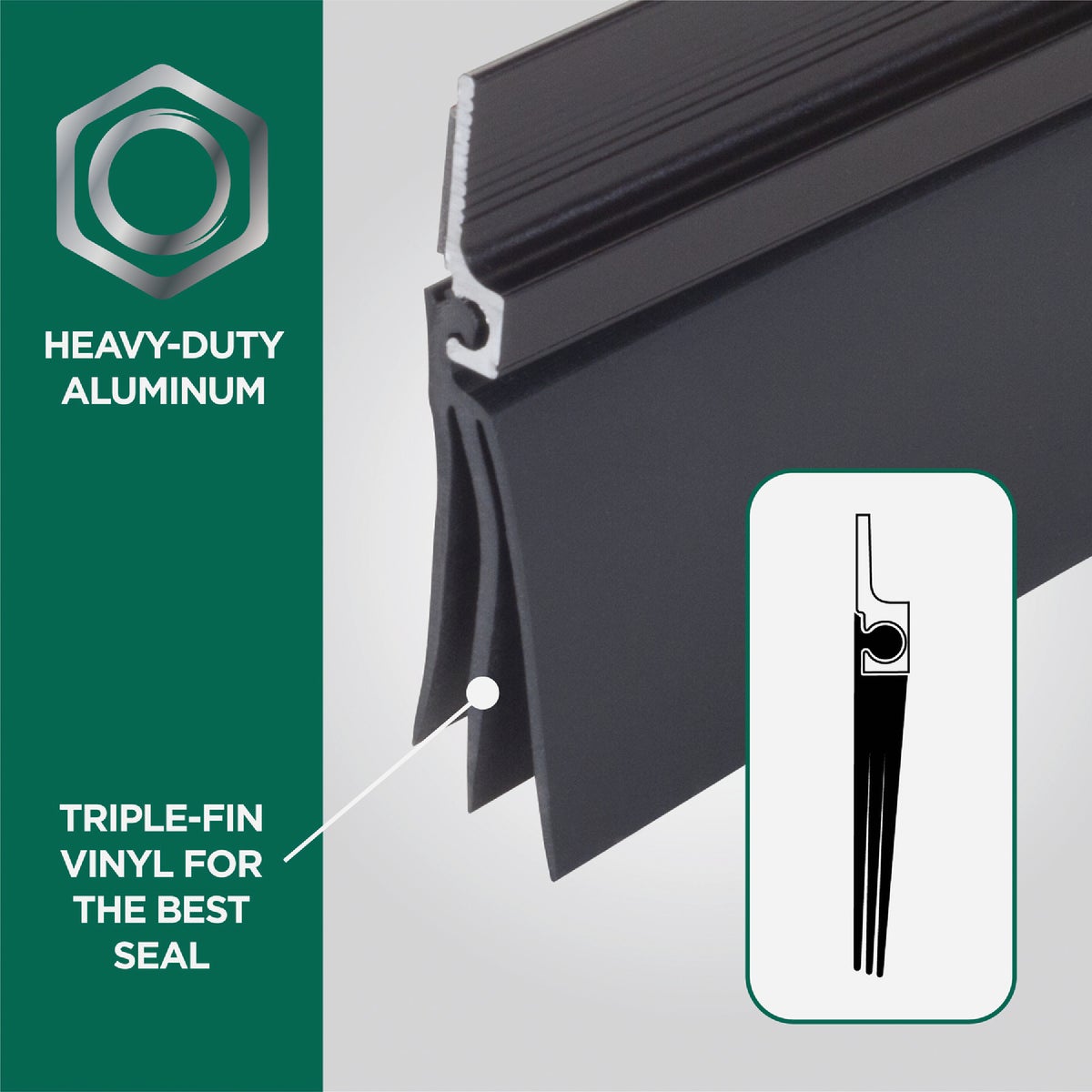 M-D Building Products 36 In. Aluminum and Vinyl CINCH Self-Adhesive Door Sweep, Brown Image 2