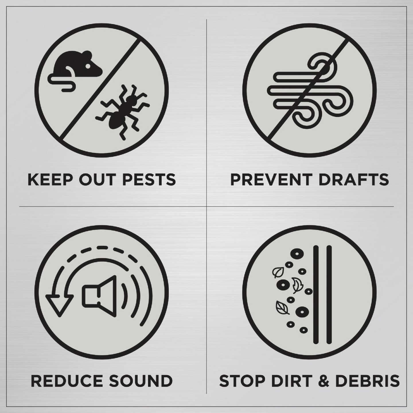 M-D Building Products 84 In. Premium Rubber PLATINUM Top and Sides Door Seal for Doors with Kerf/Channel, White Image 6