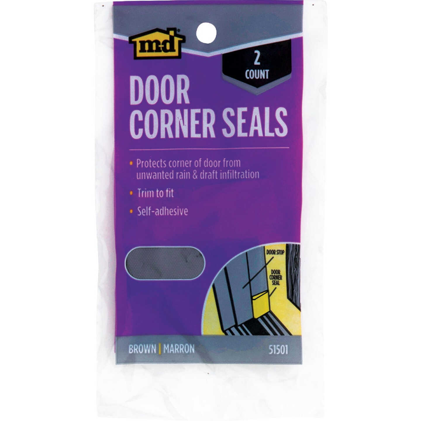 M-D Building Products Brown Door Corner Seal for Interior & Exterior Doors Image 5