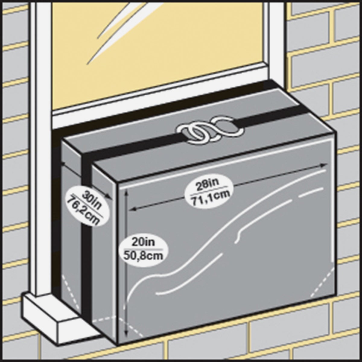 M-D Building Products Large Silver Air Conditioning Cover for Window Units Image 2