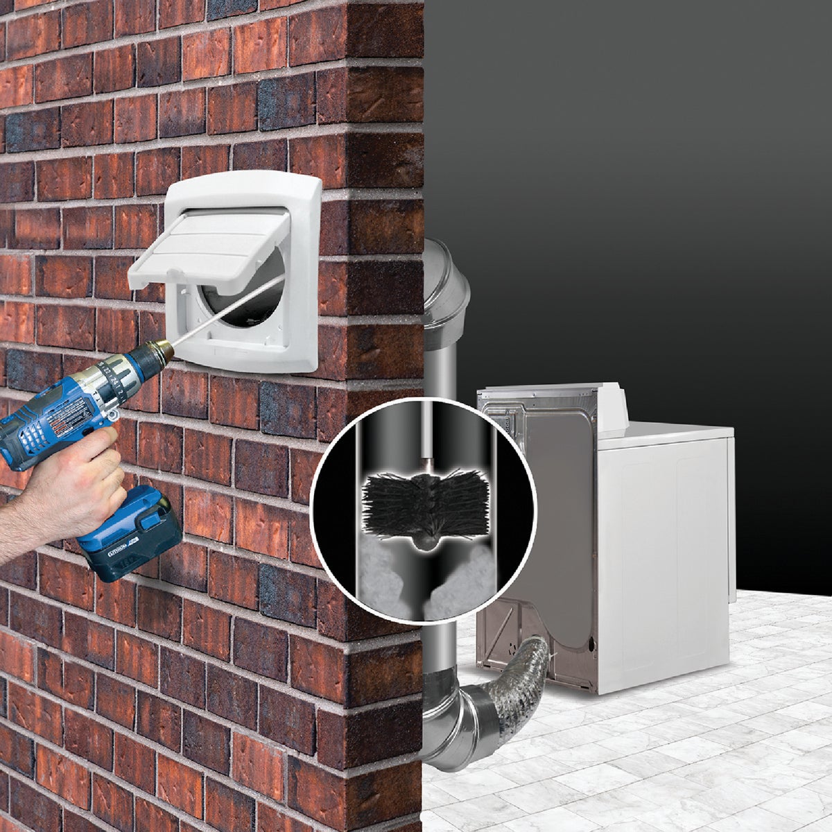 Dundas Jafine Drill Powered Dryer Vent Brush Image 4