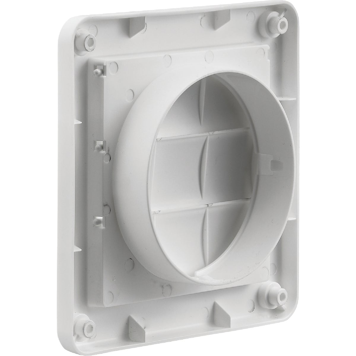 Lambro 4 In. White Plastic Exhaust Wall Louvered Vent Image 4
