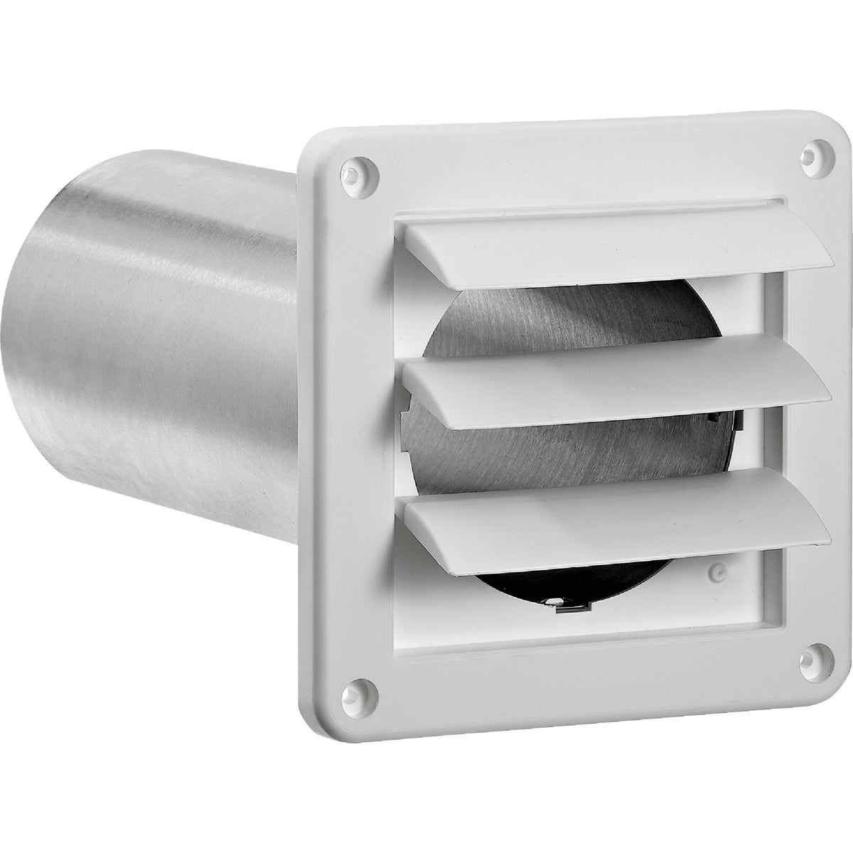 Lambro 4 In. White Plastic Exhaust Wall Louvered Vent Image 7