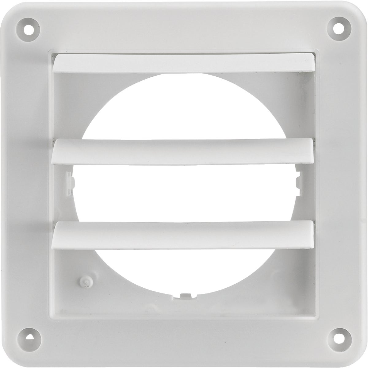 Lambro 4 In. White Plastic Exhaust Wall Louvered Vent Image 2