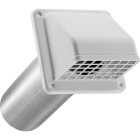 Lambro 4 In. White Plastic Wall Exhaust Hood Vent Image 1