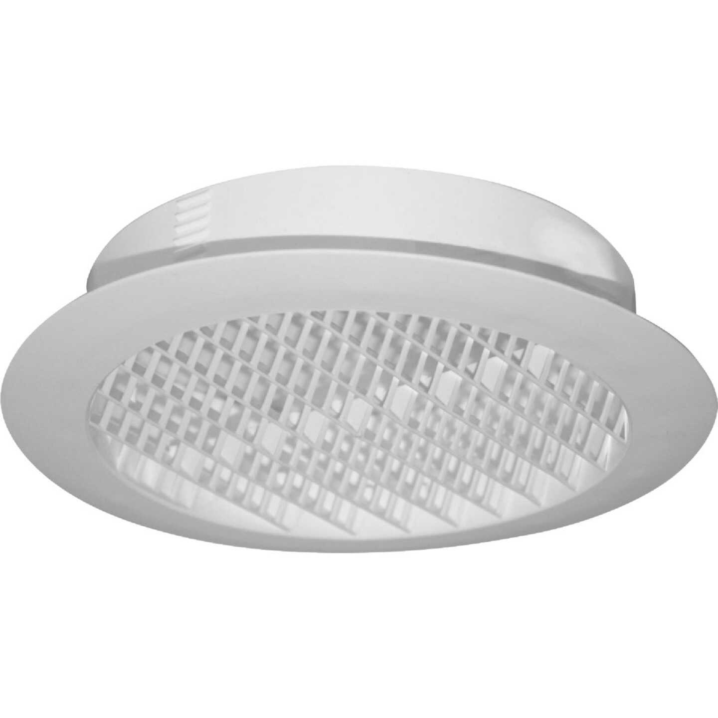 Builders Best 4 In. White Plastic Round Eave & Soffit Vent Image 2