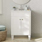 Zenna Home White 24 In. W x 35 In. H x 18 In. D Shaker Vanity with White Cultured Marble Top Image 3