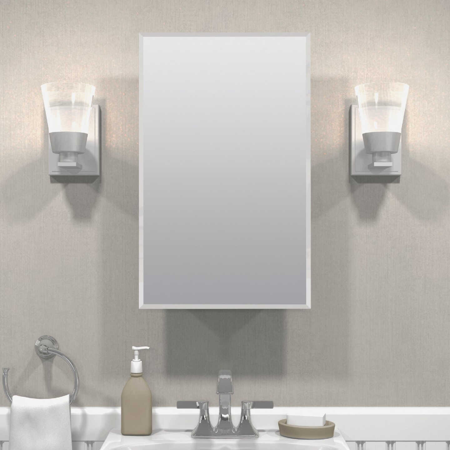 Zenith Frameless Beveled 16 In. W x 26 In. H x 4-1/2 In. D Single Mirror Surface/Recess Mount Medicine Cabinet Image 2
