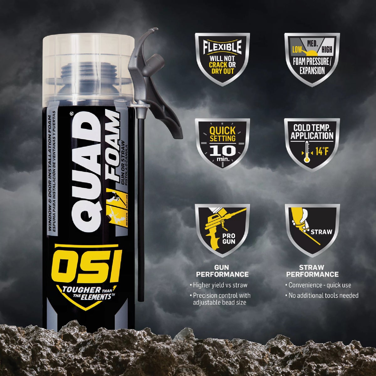 OSI Quad Foam 16 Oz. Dual Window & Door Foam Sealant Image 3