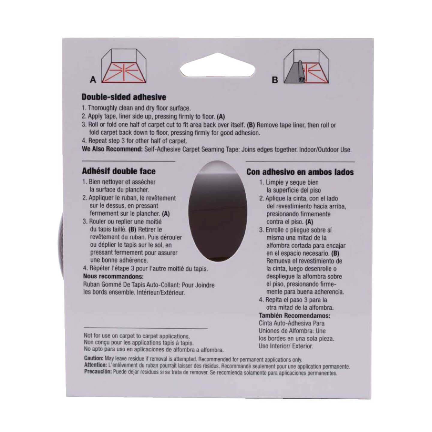 Duck Heavy Traffic 1.88 In. x 75 Ft. Indoor Double-Sided Adhesive Cloth Carpet Tape Image 4