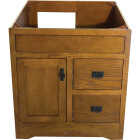 CraftMark Craftsmen Estate Oak 30 In. W x 34 In. H x 21 In. D Vanity Base without Top, 1 Door/2 Drawer Image 1