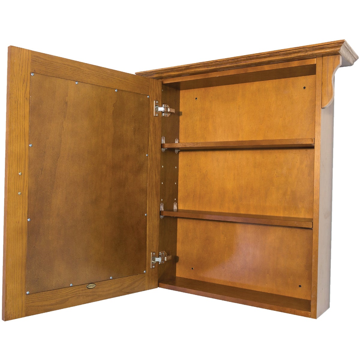 CraftMark Craftsmen Estate American Oak 30 In. W x 32 In. H x 6 In. D Single Mirror Surface Mount Medicine Cabinet Image 3