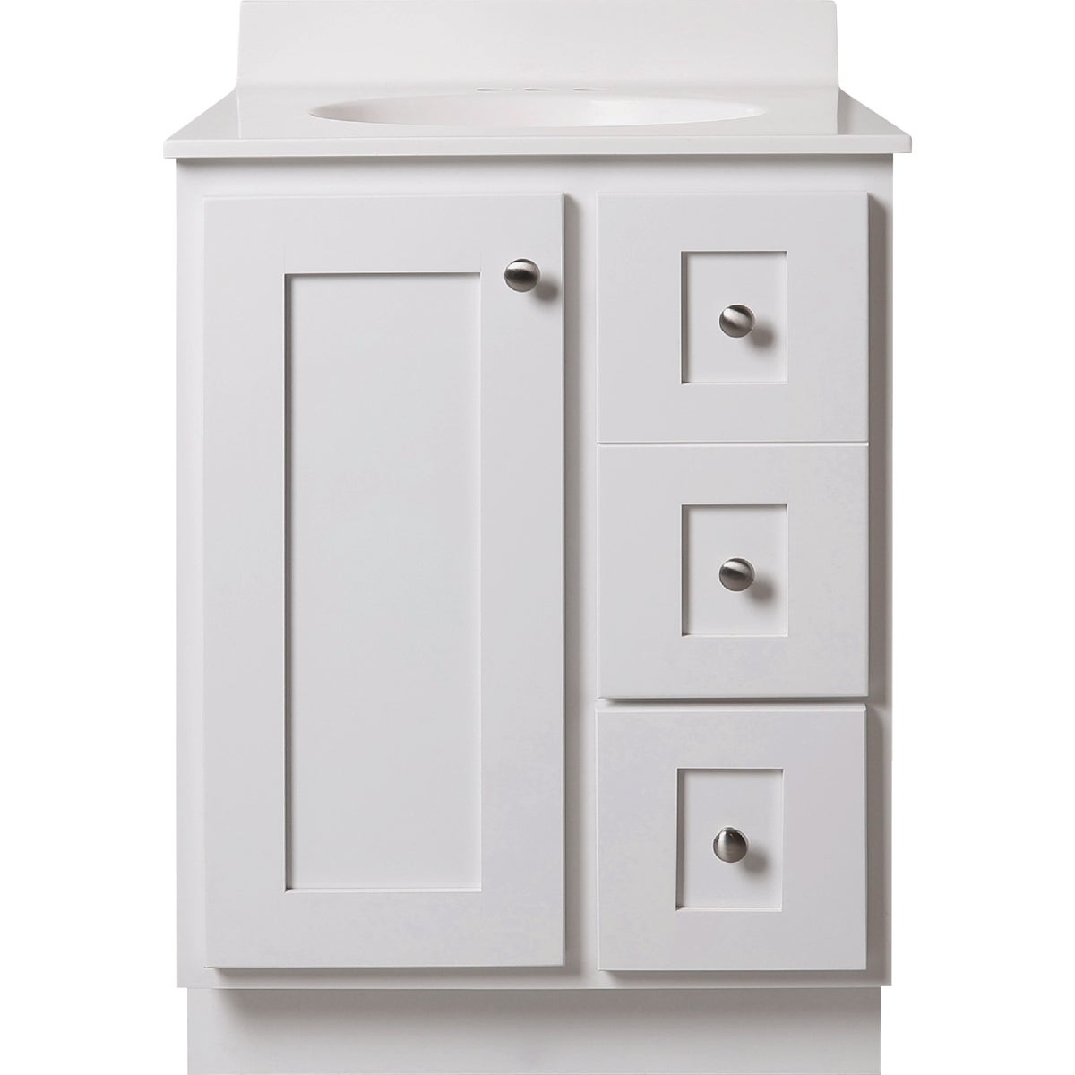 Bertch Storage Solutions 24 In. W x 34-1/2 In. H x 21 In. Deep White Vanity Base without Top, 2 Door/1 Drawer Image 1
