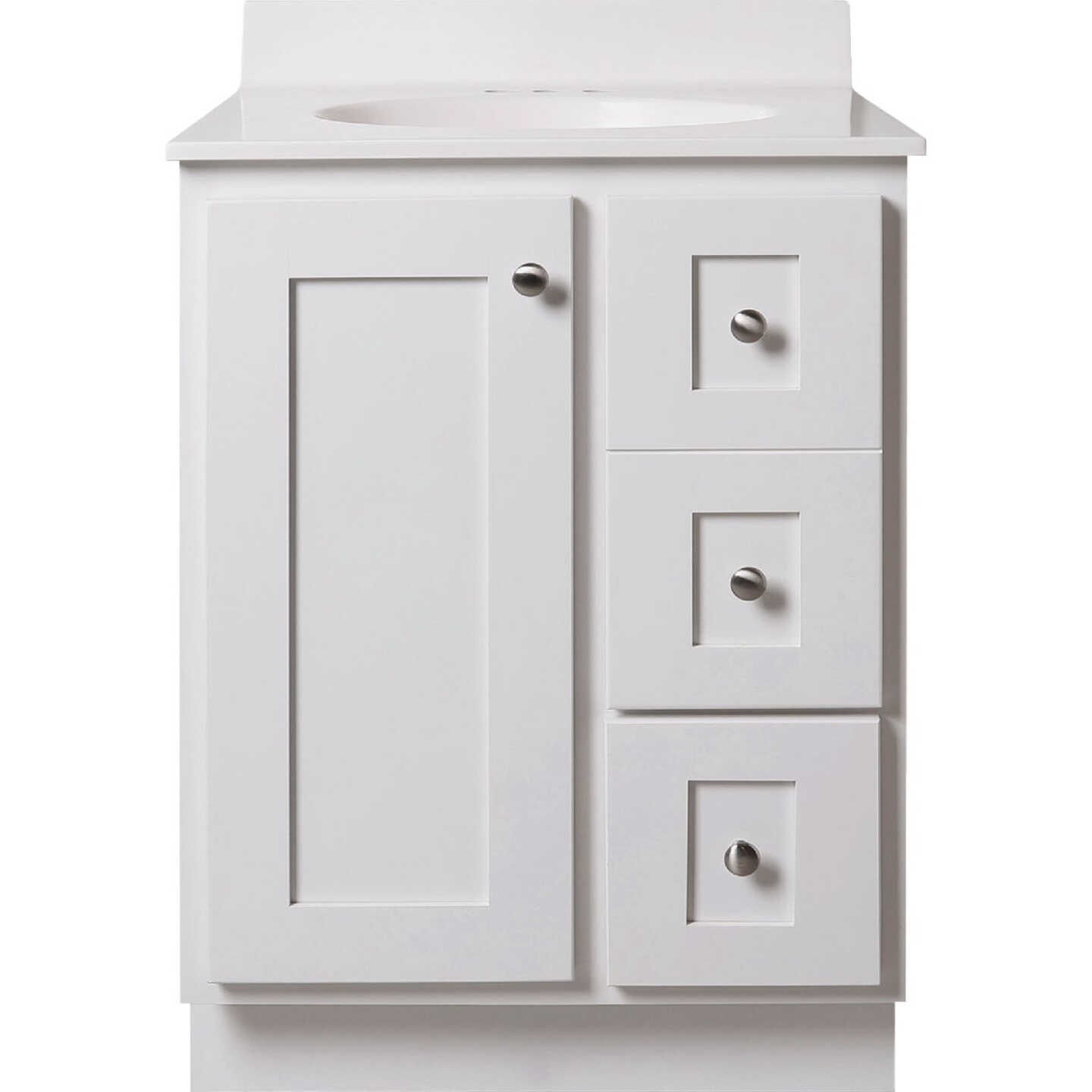 Bertch Storage Solutions 24 In. W x 34-1/2 In. H x 21 In. Deep White Vanity Base without Top, 2 Door/1 Drawer Image 1