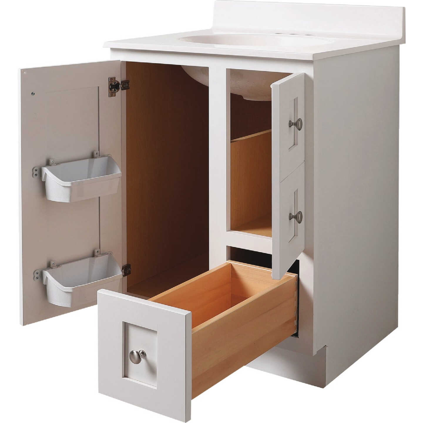 Bertch Storage Solutions 24 In. W x 34-1/2 In. H x 21 In. Deep White Vanity Base without Top, 2 Door/1 Drawer Image 3