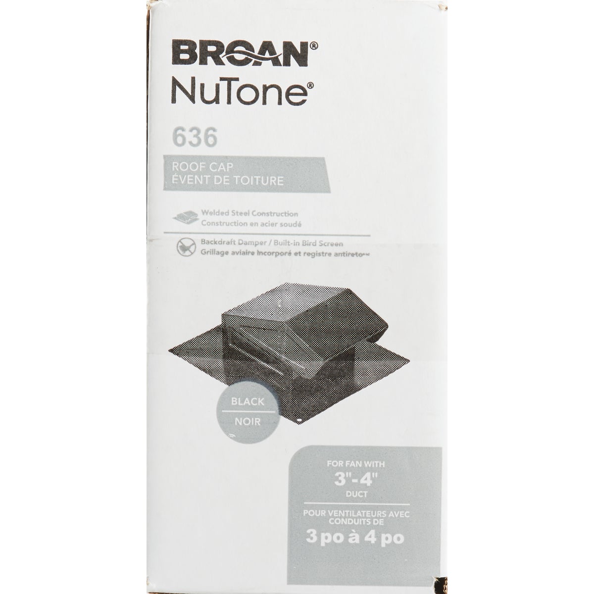 Broan-Nutone 3 In. or 4 In. Black Steel Roof Vent Cap Image 4
