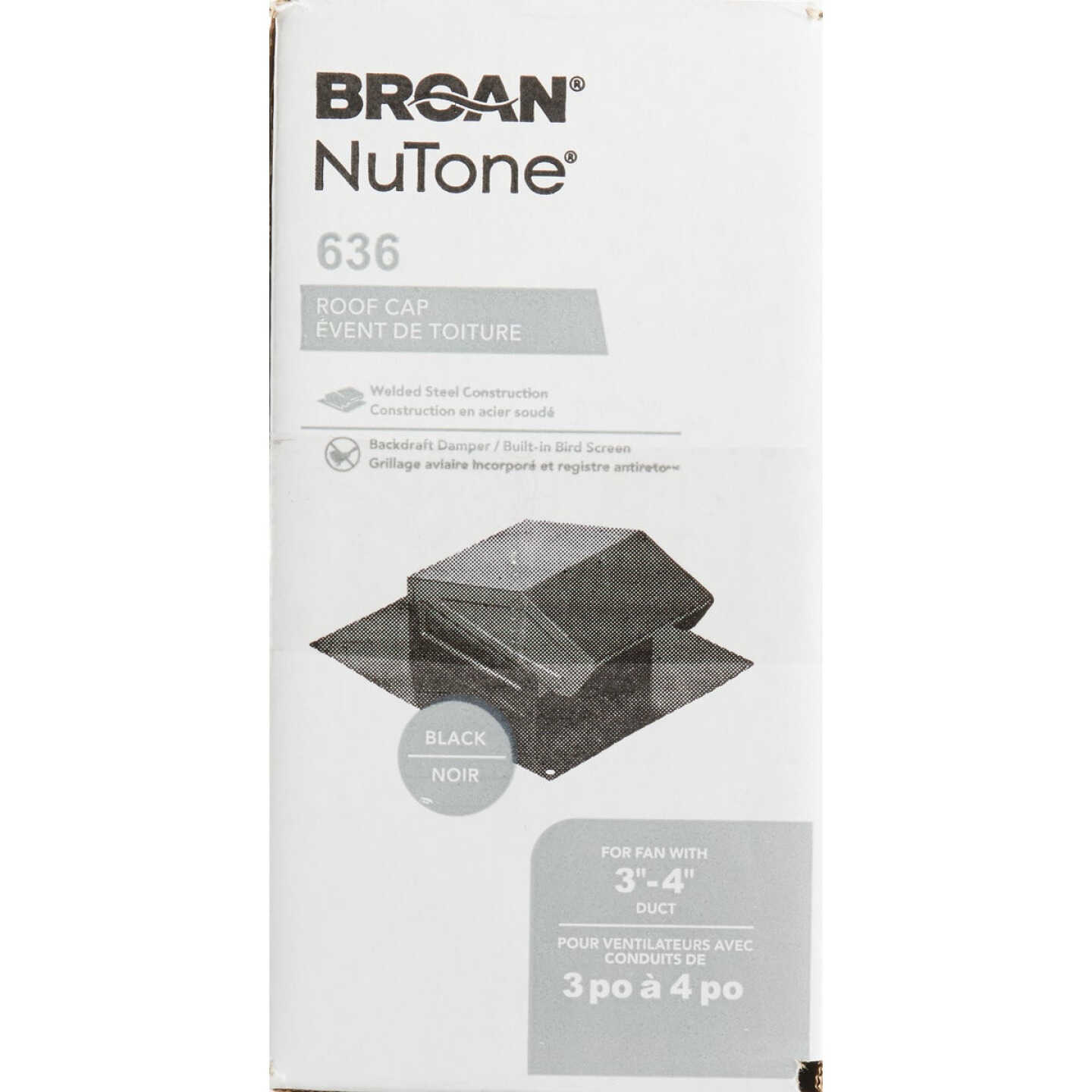 Broan-Nutone 3 In. or 4 In. Black Steel Roof Vent Cap Image 4