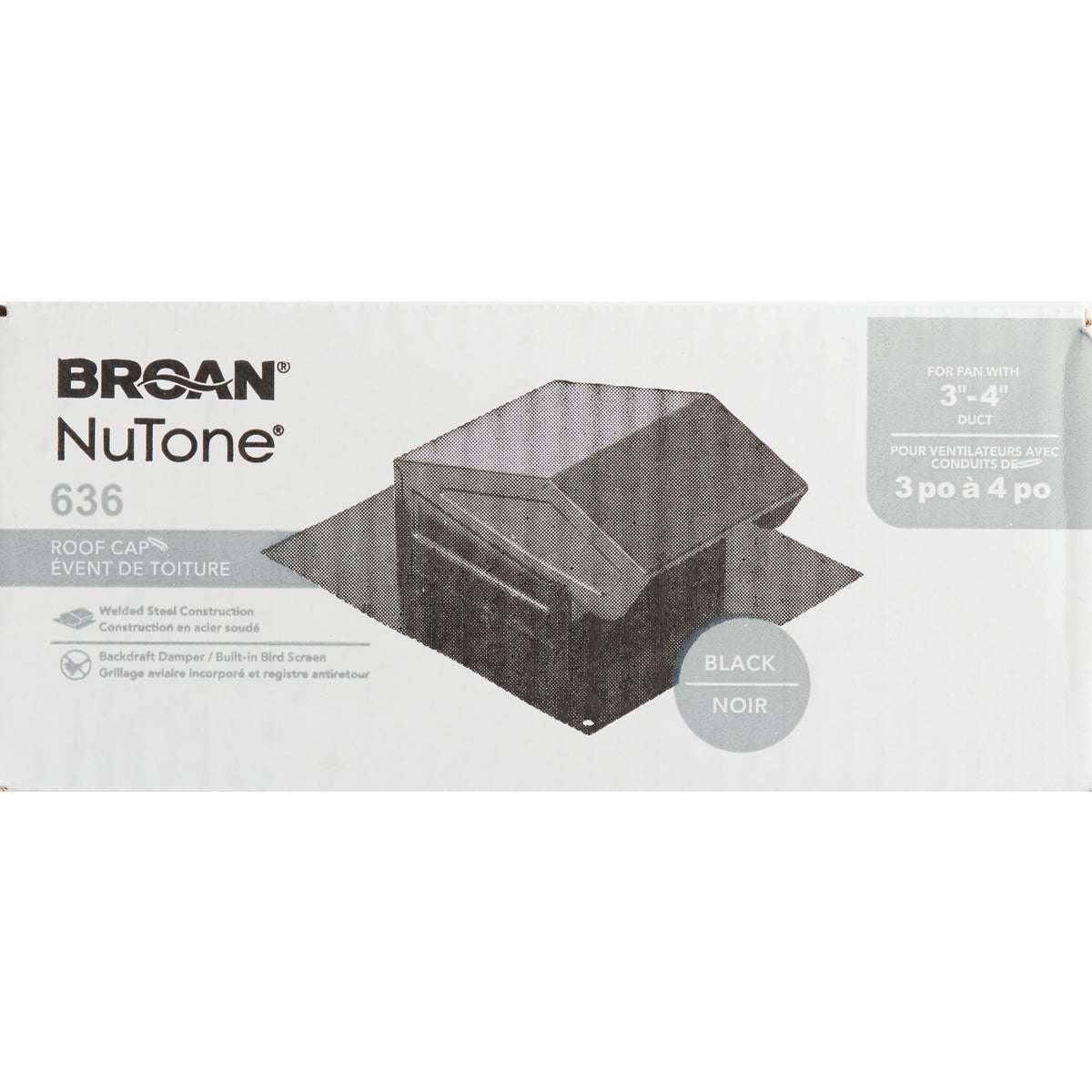 Broan-Nutone 3 In. or 4 In. Black Steel Roof Vent Cap Image 2