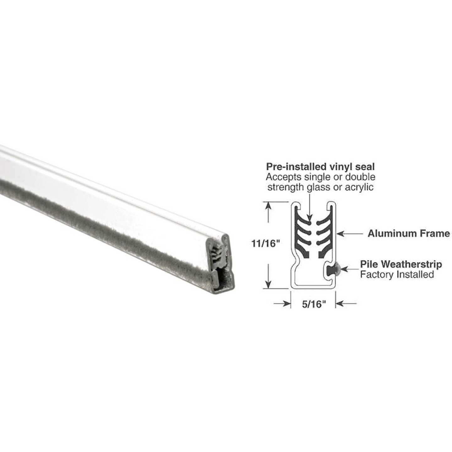 Prime-Line 11/16 In. x 5/16 In. x 72 In. White Universal C Sash Window Frame Image 1