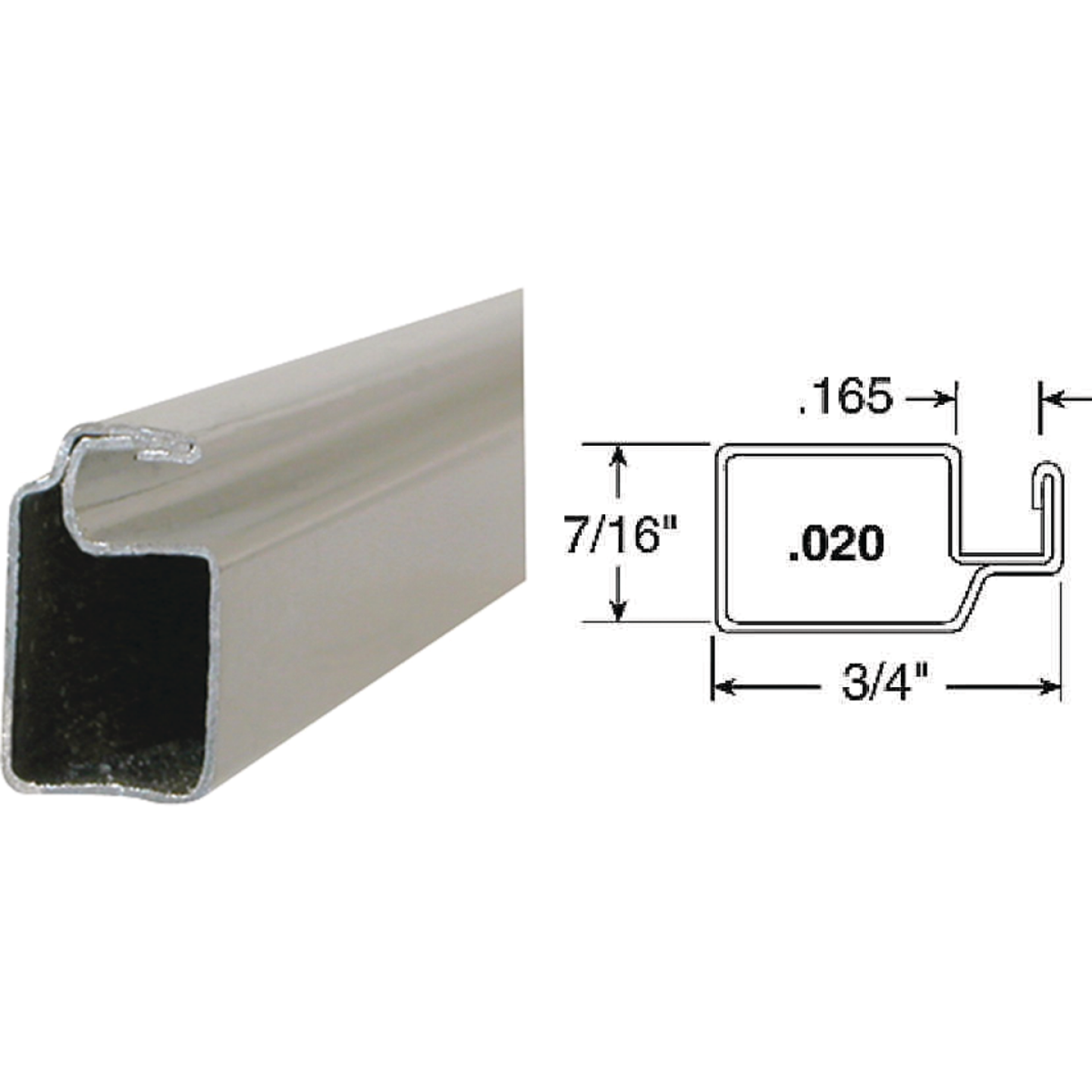 Prime-Line Make-2-Fit 3/4 x 7/16 x 94 Mill Aluminum Screen Frame Image 1