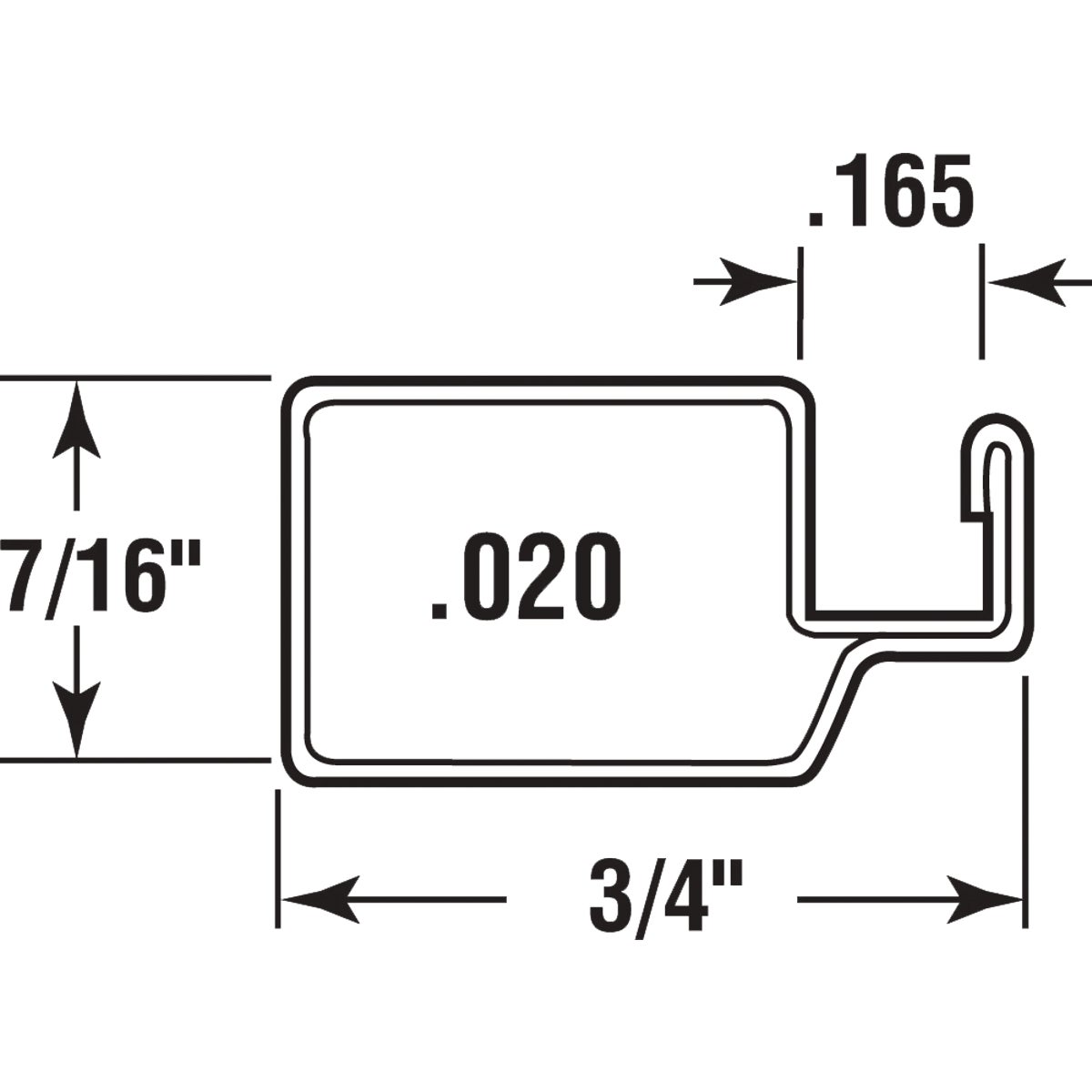 Prime-Line Make-2-Fit 3/4 x 7/16 x 94 Bronze Aluminum Screen Frame Image 2