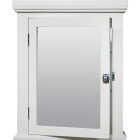 Zenith American White 22.25 In. W x 27.25 In. H x 5.75 In. D Single Mirror Surface Mount Crown Pediment Medicine Cabinet Image 1