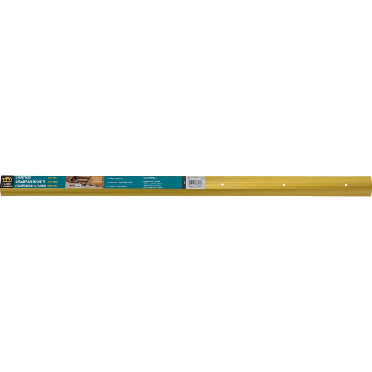 M-D Building Products 2 In. x 36 In. Satin Brass Aluminum Carpet Trim with Screw Nails Image 3