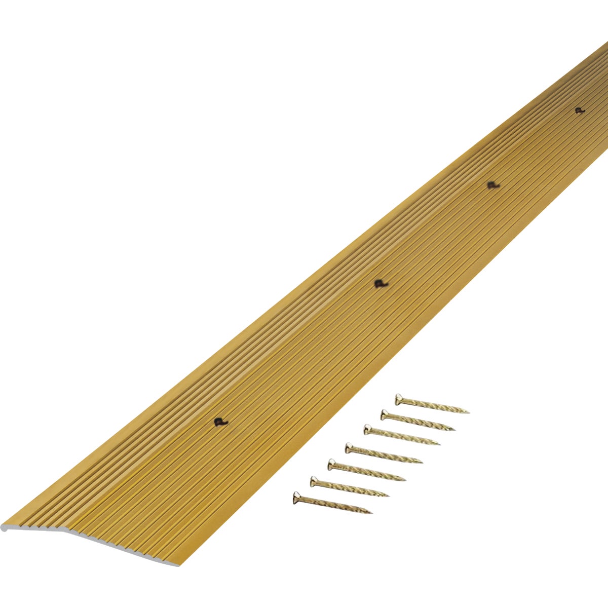 M-D Building Products 2 In. x 36 In. Satin Brass Aluminum Carpet Trim with Screw Nails Image 5