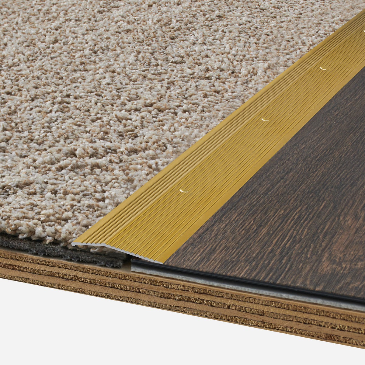 M-D Building Products 2 In. X 72 In. Satin Brass Aluminum Carpet Trim with Screw Nails Image 3