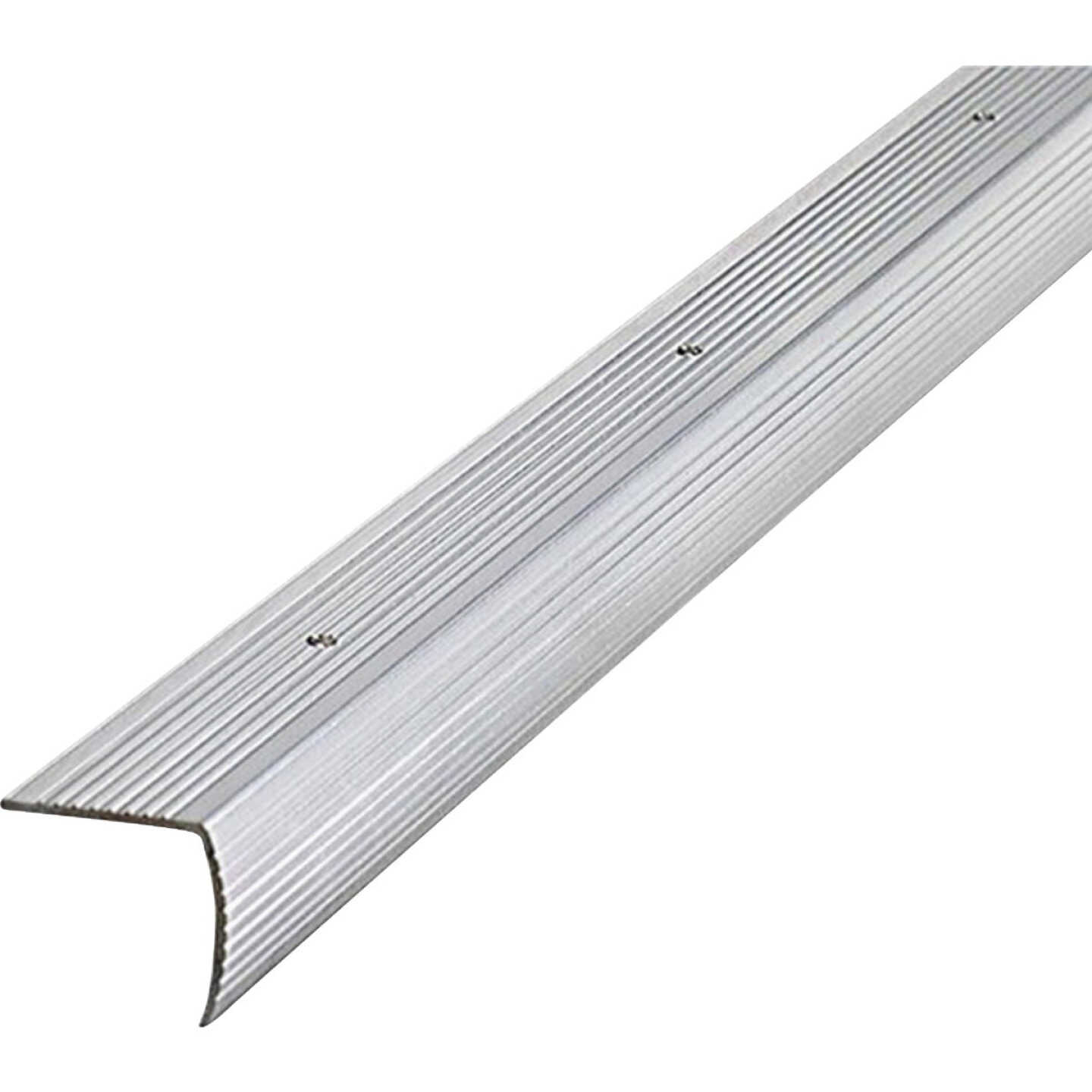 M-D Building Products 1-1/8 In. X 1-1/8 In. X 72 In. Silver Aluminum Stair Edging with Screw Nails Image 1