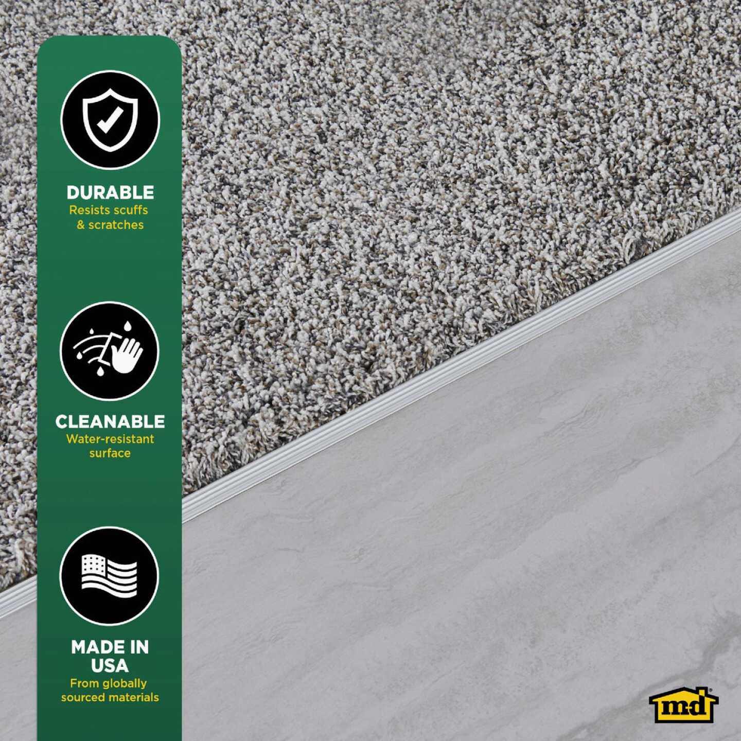 M-D Building Products Silver 1-3/8 In. x 3 Ft. Aluminum Carpet Gripper Image 5