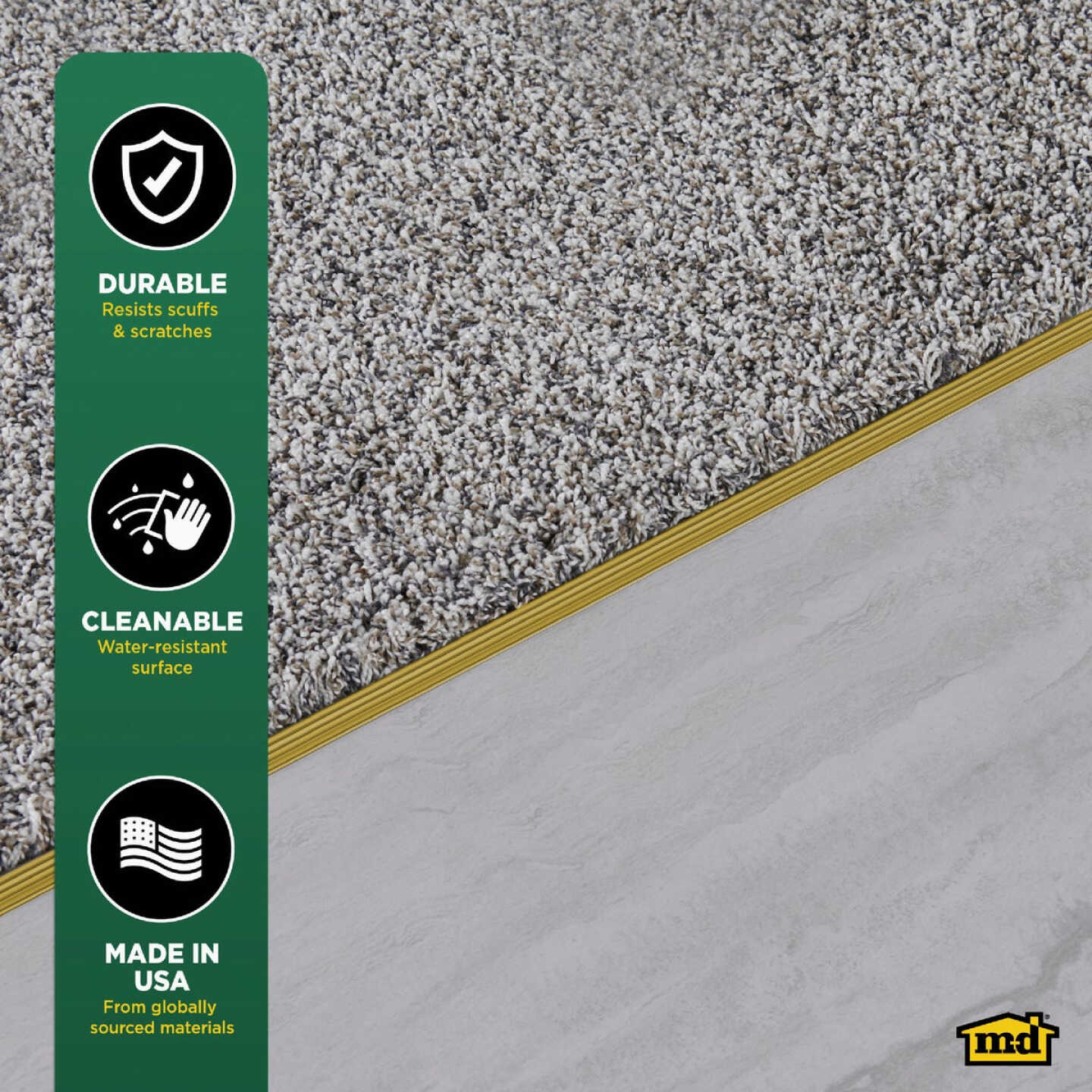 M-D Building Products Satin Brass 1-3/8 In. x 3 Ft. Aluminum Carpet Gripper Image 5